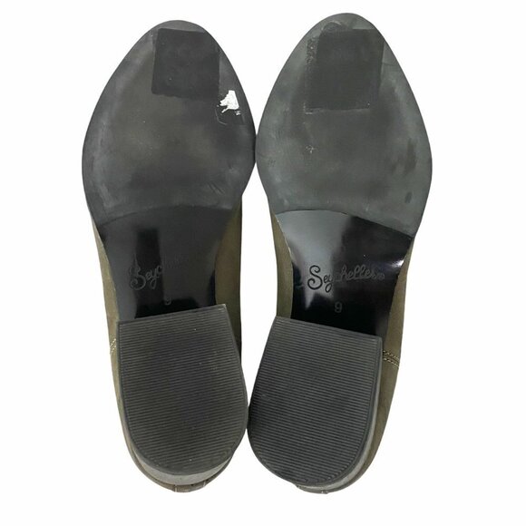 Seychelles Women's In A Trance Gray Leather Stacked Heel Ankle Booties Size 9 - Picture 8 of 9